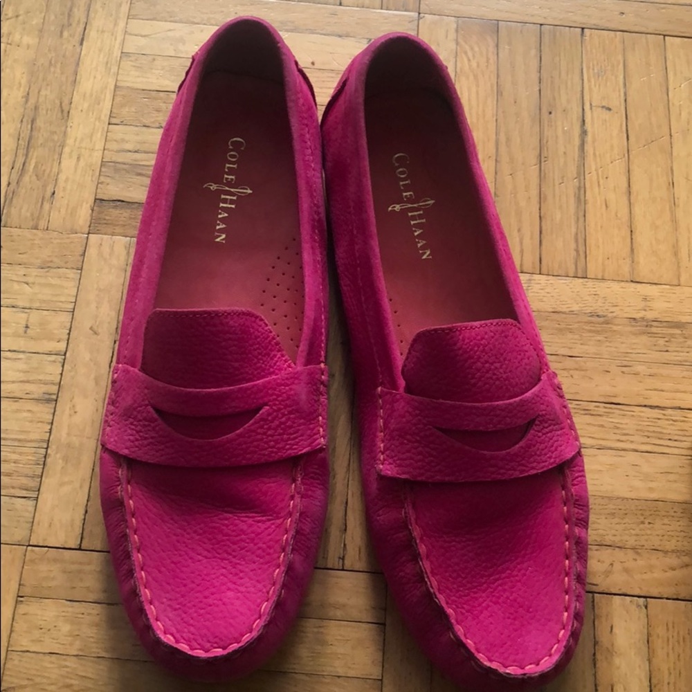 Neon pink Cole Haan loafers